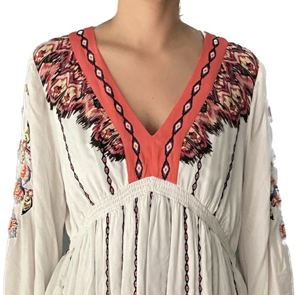 Sundance Country Southwest  Story Embroidered High Low Midi Dress XL - Picture 8 of 8